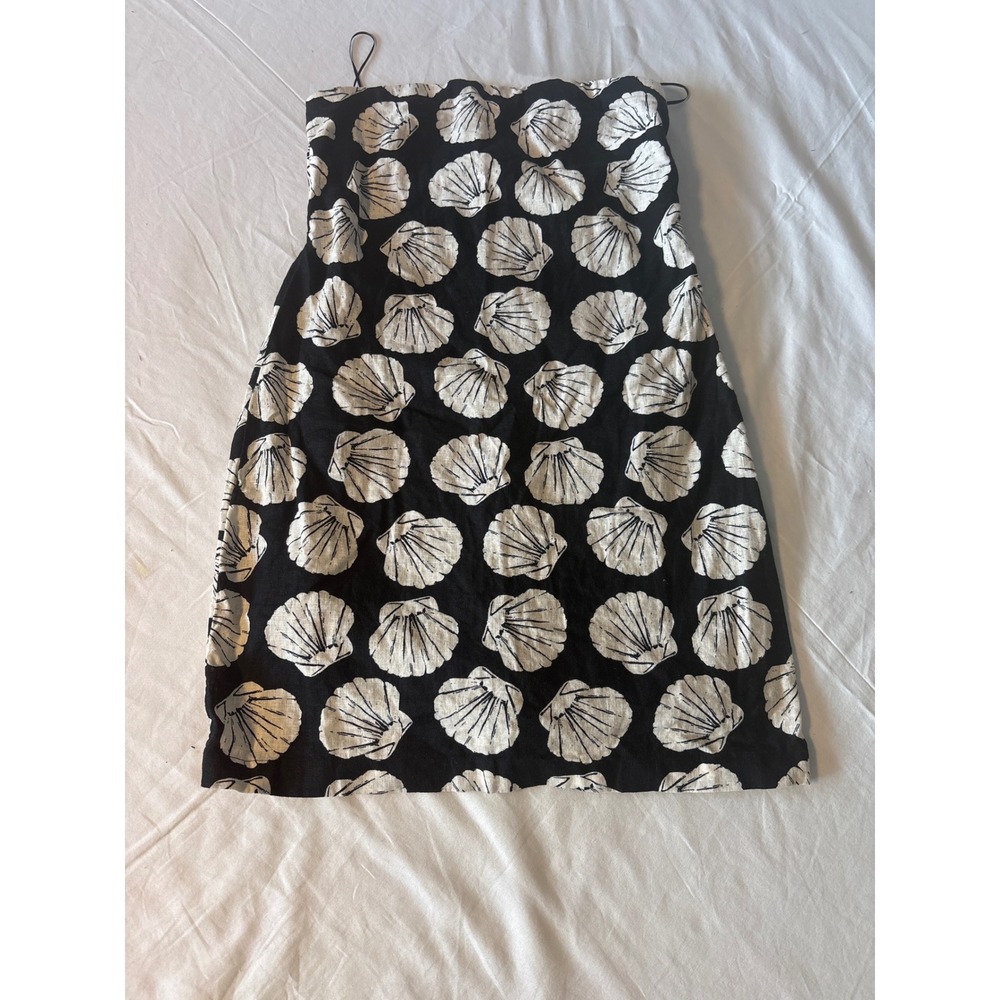 Abercrombie & Fitch Dress Womens MT Black Excellent Seashell Linen Mini 3426